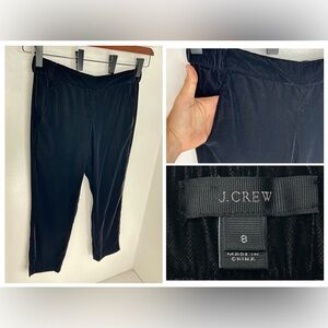 J.‎ Crew Black Slim Elastic Waist Velvet Dress Pants Size 8 Pockets Career 33x26